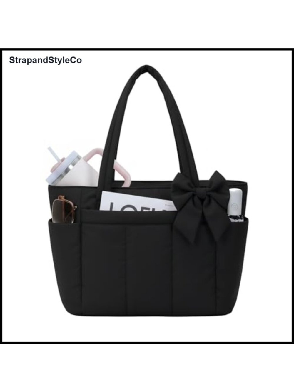 Quilted Puffer Tote Bag 20L Laptop Work Nurse Shoulder Handbag